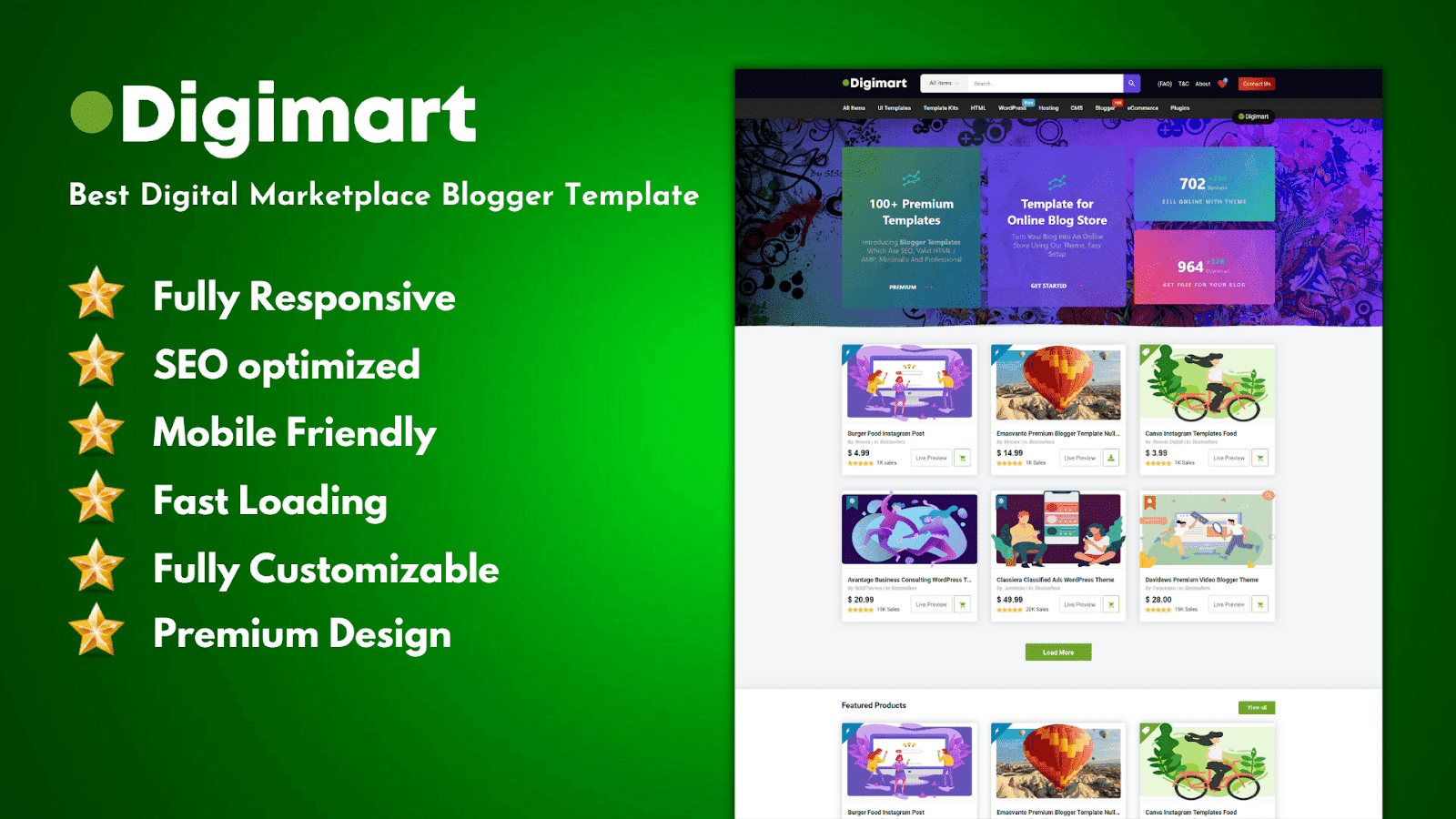 Best Digital Marketplace blogger template 1